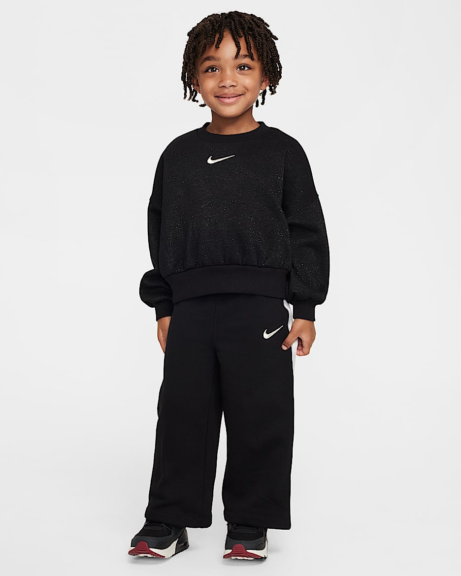 Set Nike Shine med tröja och byxor för små barn - Svart