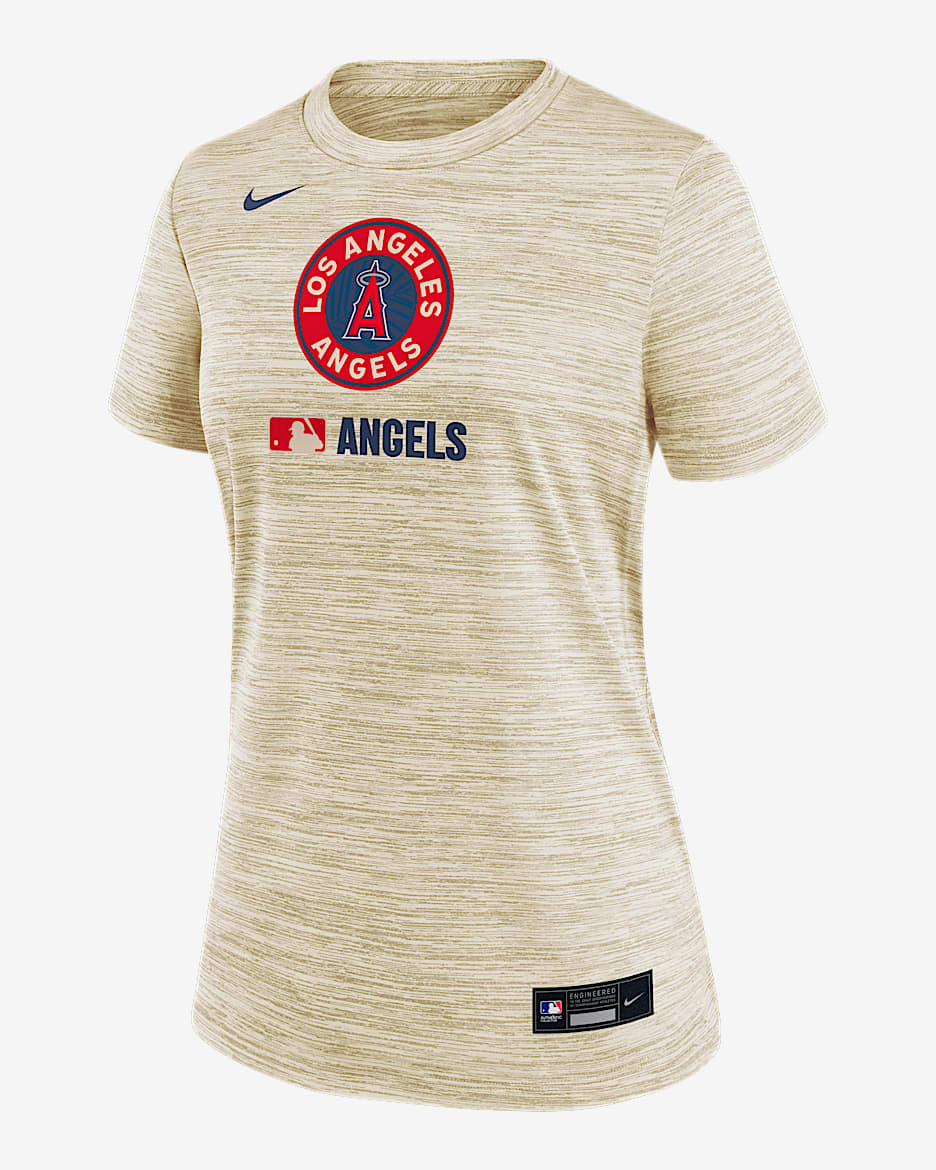 Playera Nike Dri-FIT de la MLB para mujer Los Angeles Angels Authentic Collection City Connect Velocity - Natural