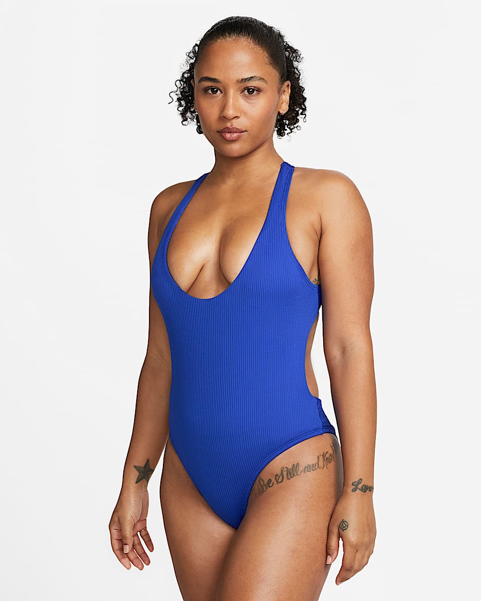 Nike Women's Cross-Back One-Piece Swimsuit - Racer Blue