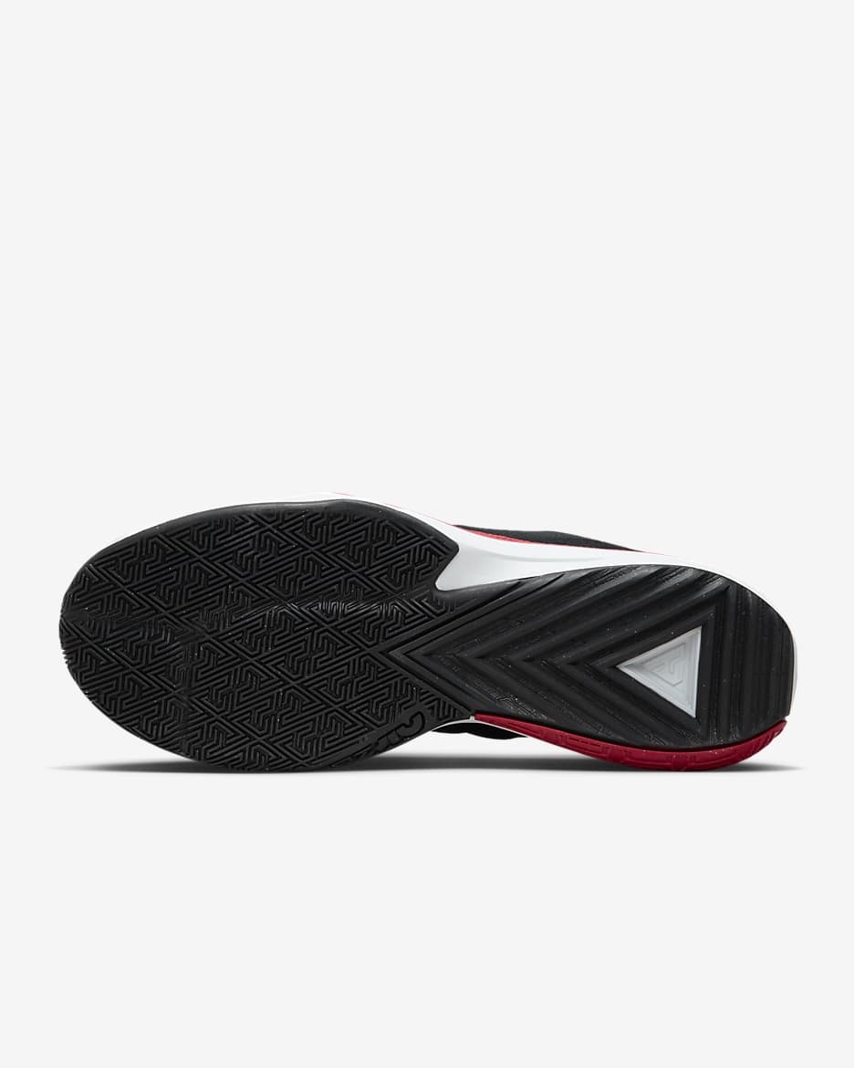 Giannis Freak 5 Basketball Shoes - Black/Pure Platinum/Wolf Grey/University Red