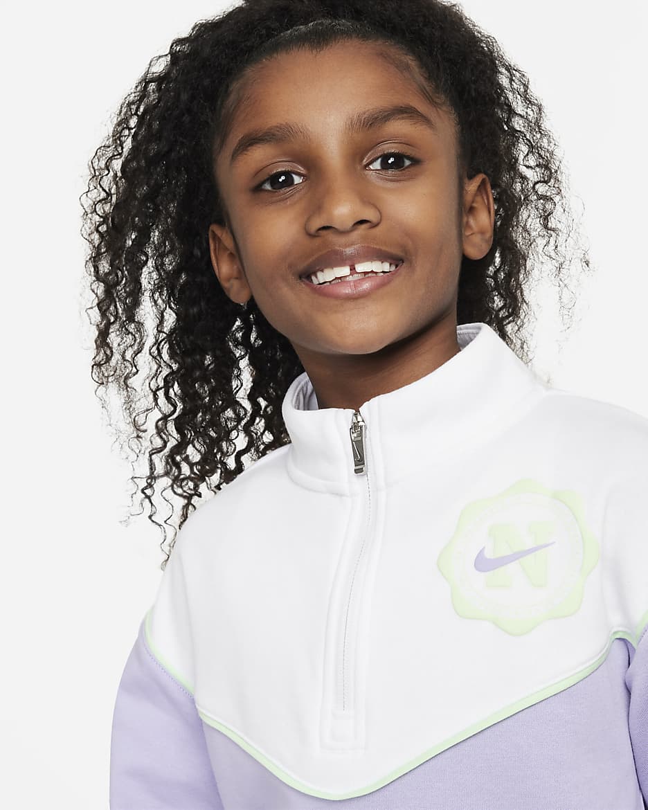 Conjunto de medio cierre para niños talla pequeña Nike Prep in Your Step - Hortensias