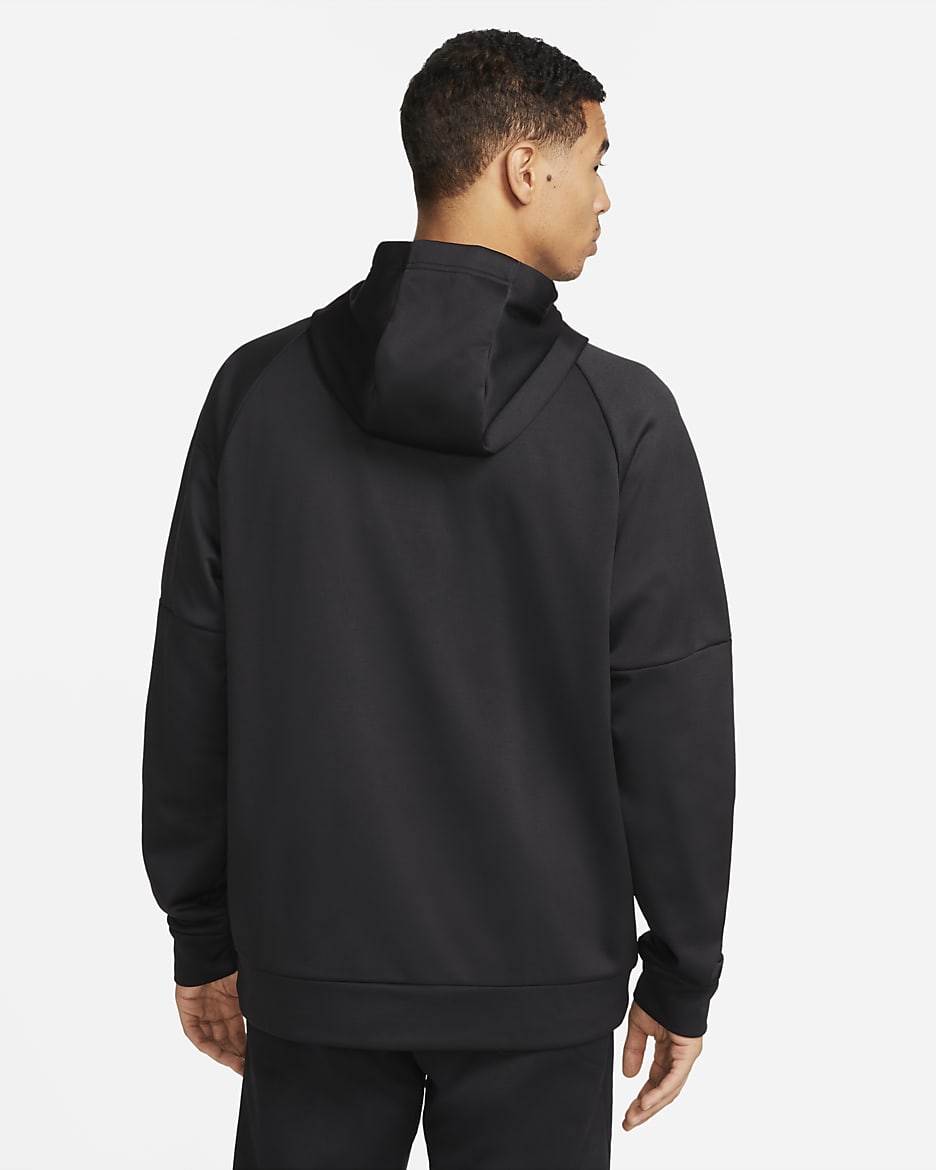 Nike Therma Men's Therma-FIT Hooded Fitness Sweatshirt - Black/Black/White