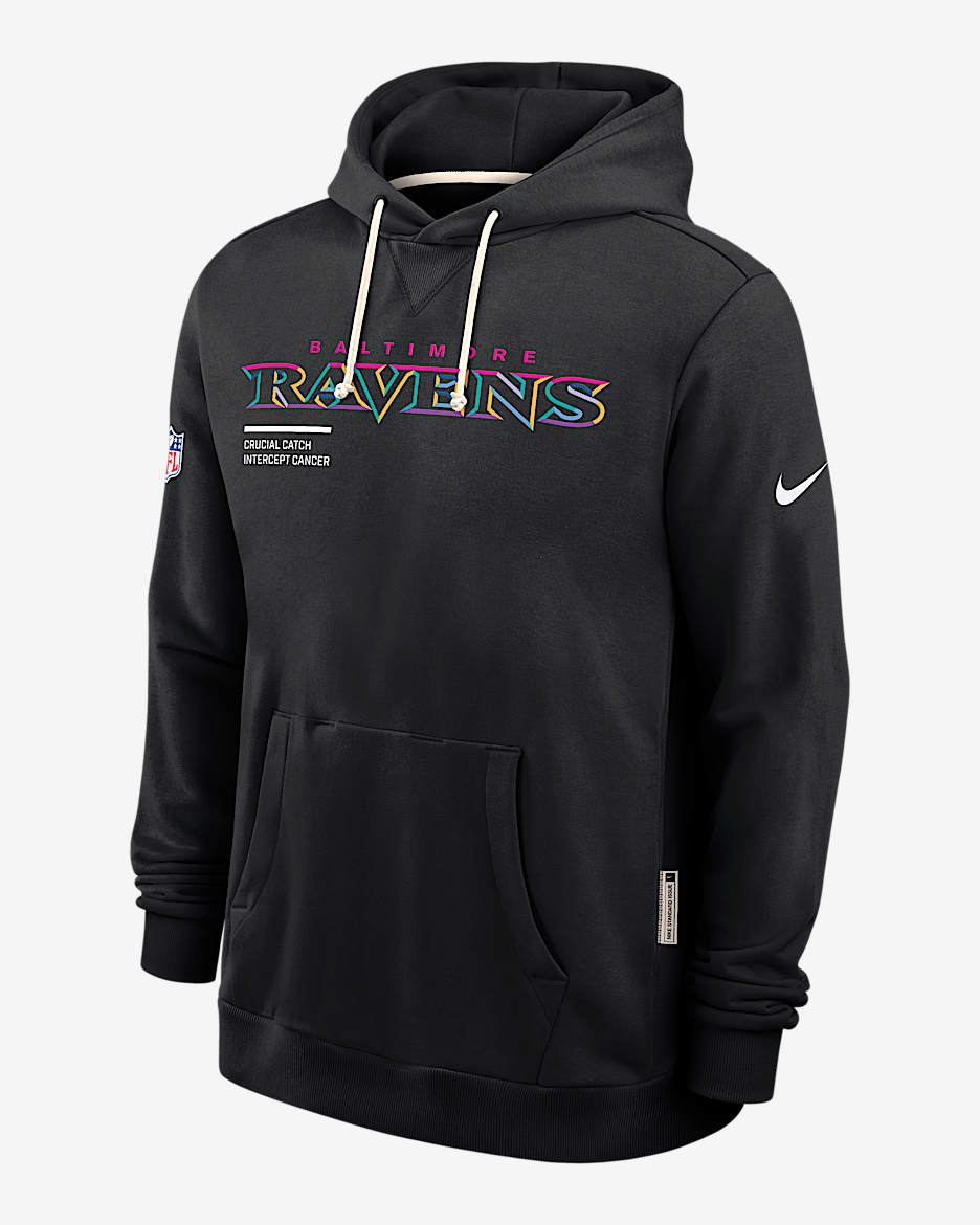 Baltimore Ravens Crucial Catch Sideline Men's Nike Dri-FIT NFL Pullover Hoodie - Black