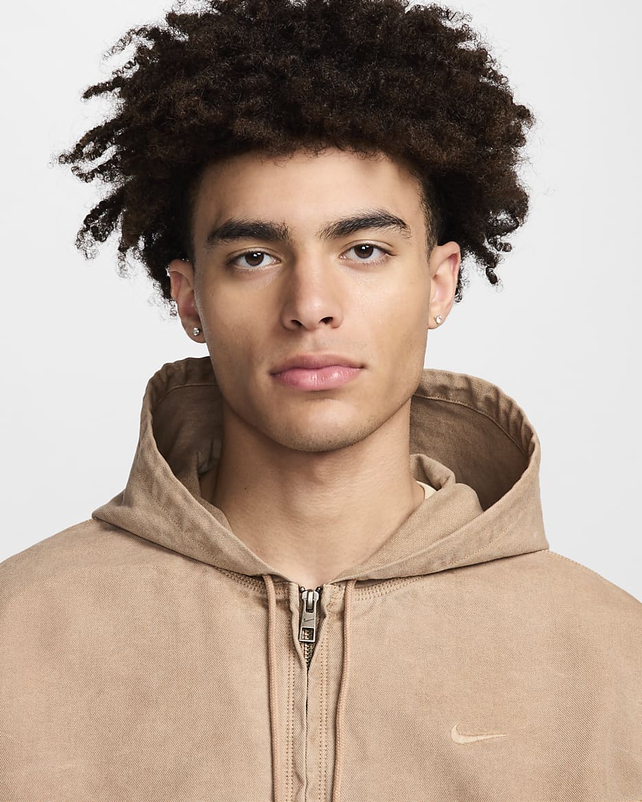 Nike Life Ungefütterte Jacke mit durchgehendem Reißverschluss (Herren) - Hemp/Hemp