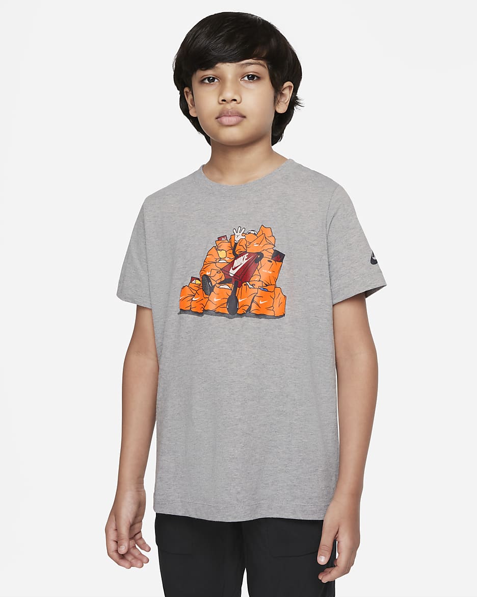 Nike Sportswear Big Kids' T-Shirt - Dark Grey Heather
