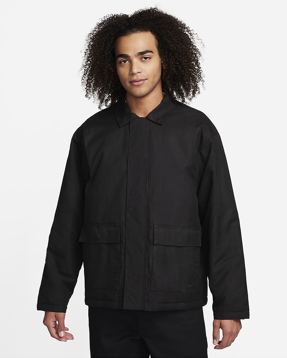 Nike Life Arbeitsjacke aus gewachstem Canvas für Herren - Schwarz/Schwarz