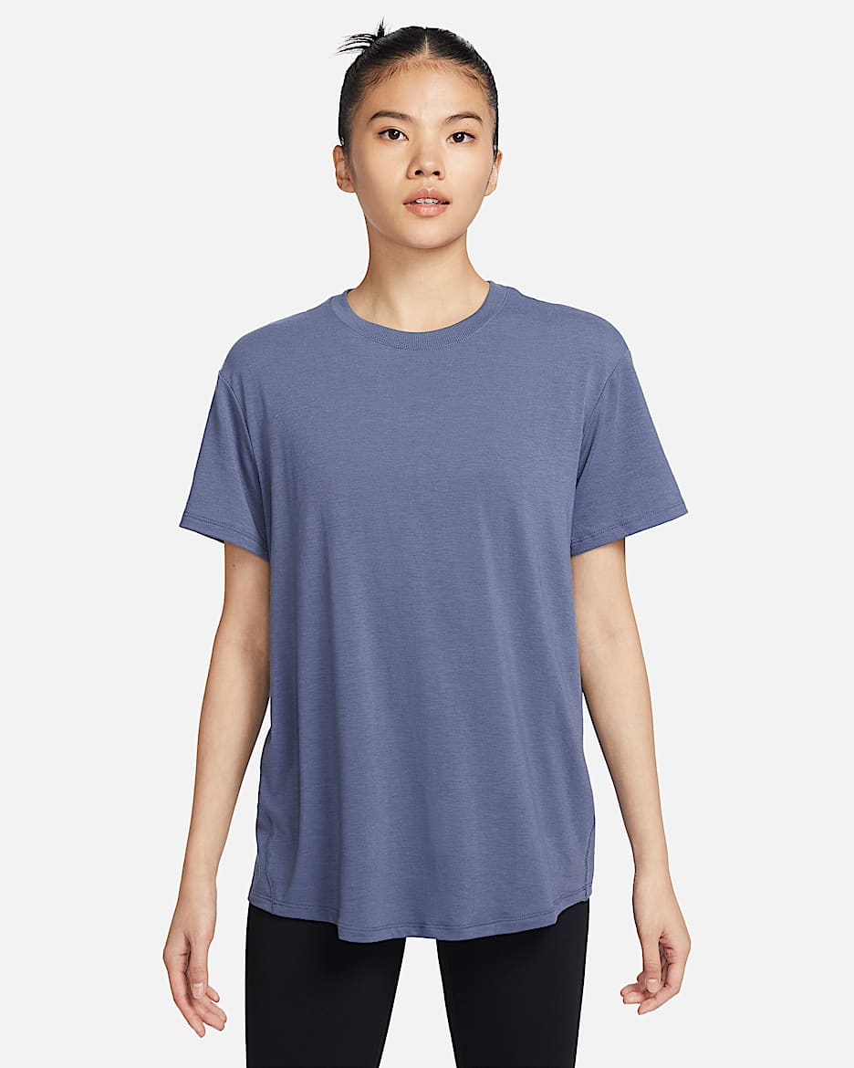 ナイキ ワン リラックスド ウィメンズ Dri-FIT ショートスリーブ トップ - ディフューズブルー/ブラック