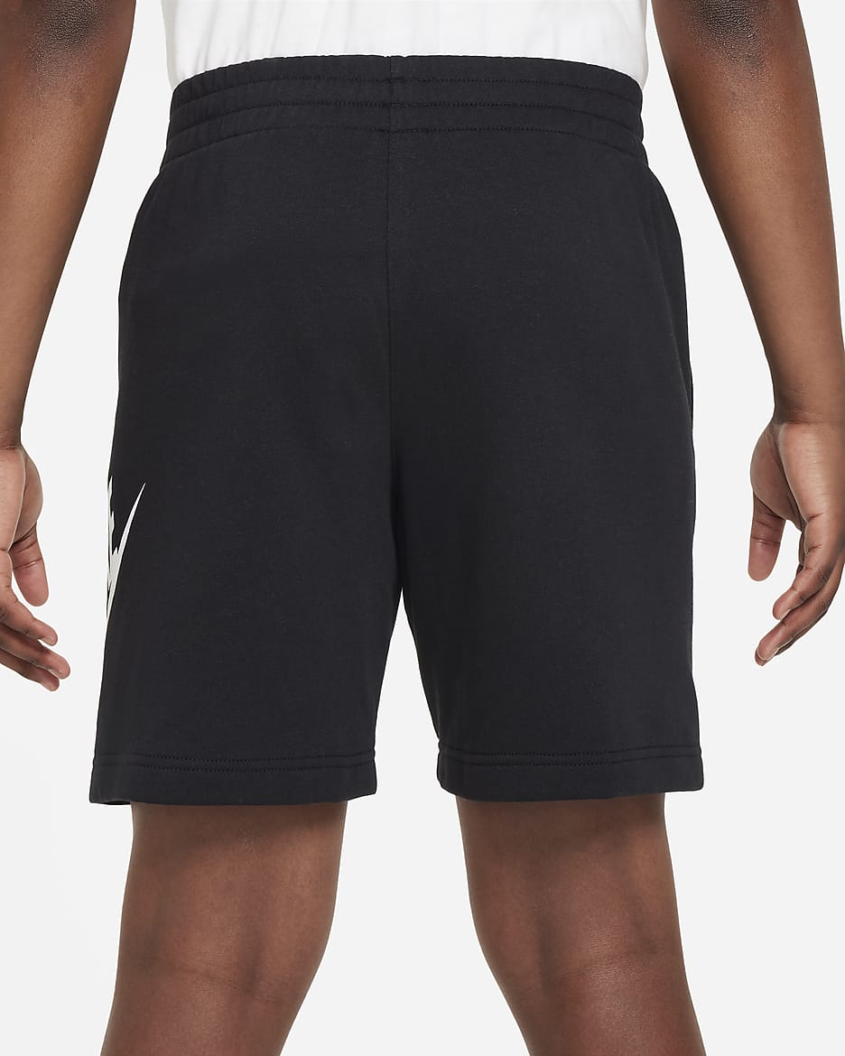 Nike Sportswear Club Fleece Older Kids' French Terry Shorts (Extended Size) - Black/White