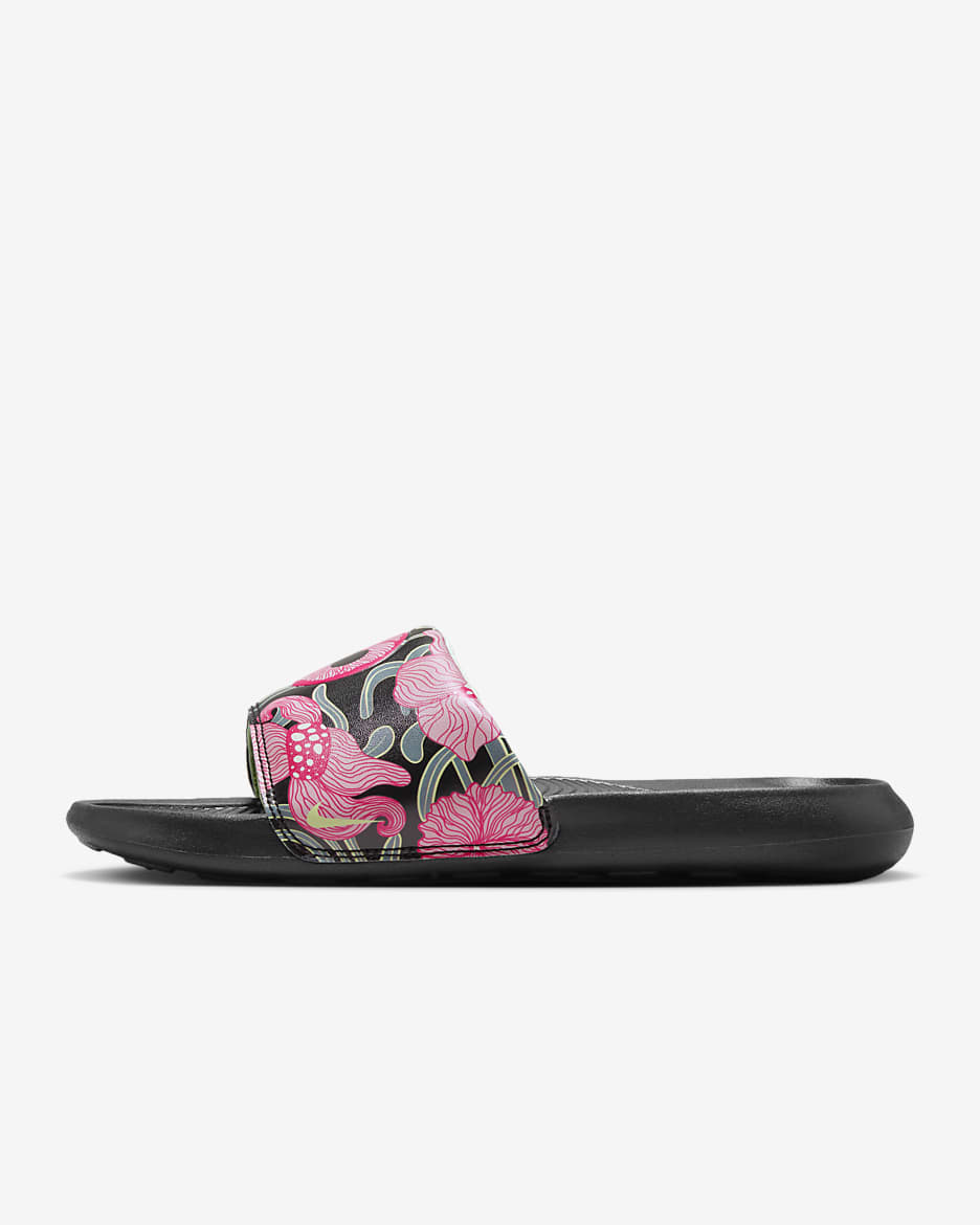 Nike Victori One Osaka Women's Slides - Black/Mineral Teal/Hot Punch/Barely Volt
