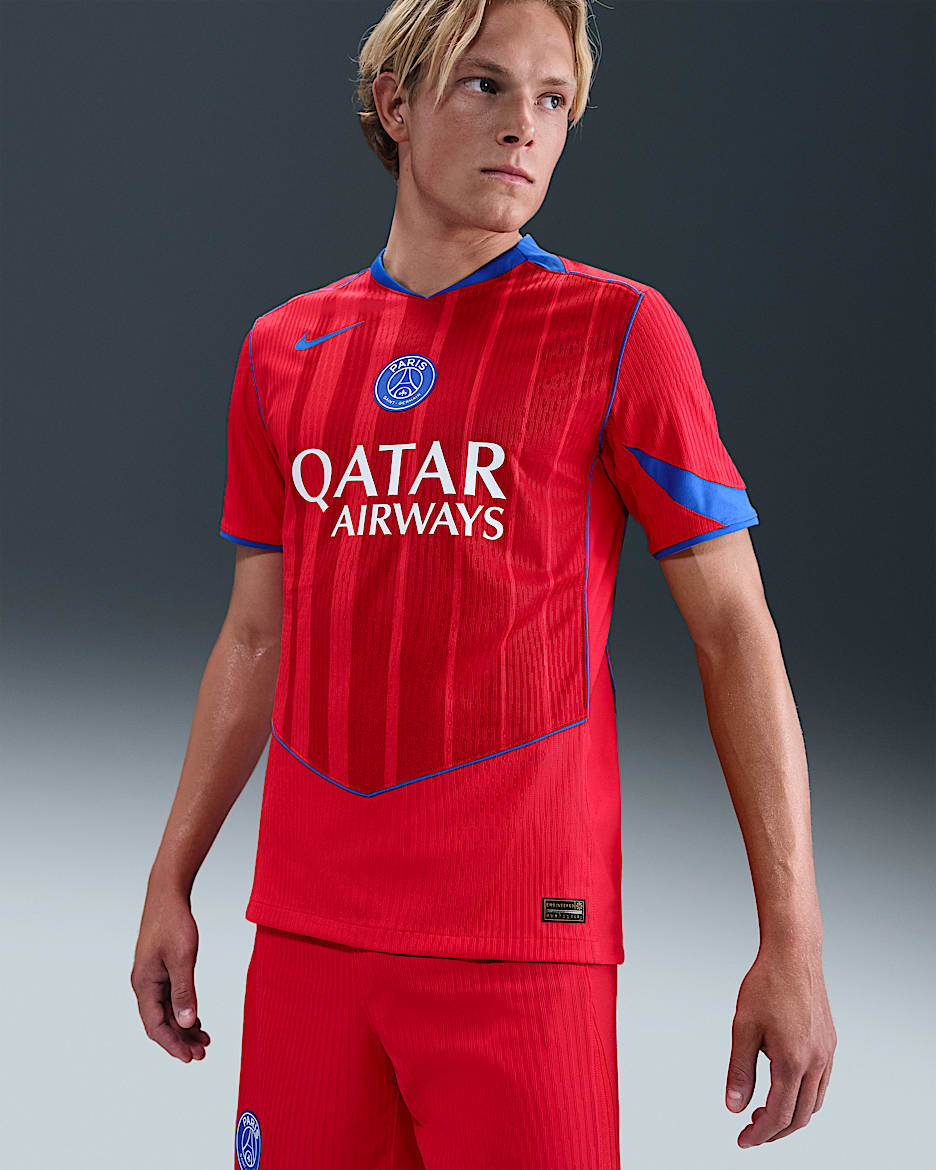 Jersey de fútbol Nike Dri-FIT ADV Total 90 Authentic del Paris Saint-Germain alternativo 2025/26 Match para hombre - Rojo mundial/Rojo deportivo/Hiperroyal