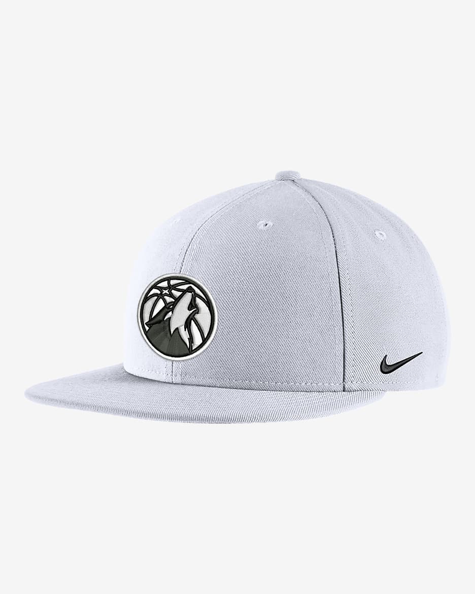 Gorra con cierre con broche a presión de la NBA Nike Minnesota Timberwolves City Edition - Blanco