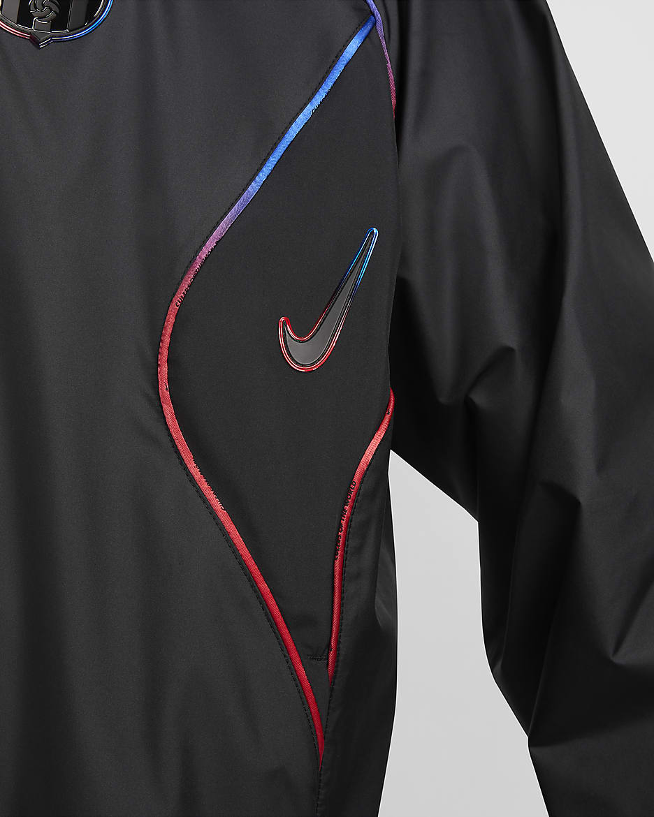 F.C. Barcelona Away Men's Nike Football Repel Lightweight Jacket - Black/Black