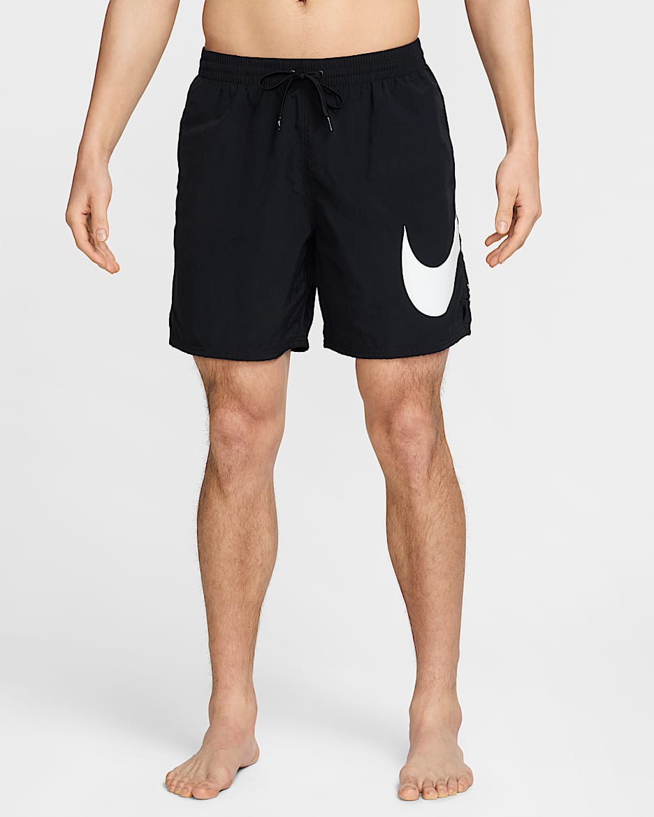 Shorts de vóleibol de 18 cm con forro completo para hombre Nike Swim Breaker - Negro/Blanco/Negro/Negro