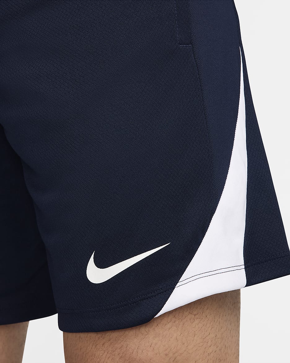 Short de foot Dri-FIT Nike Strike pour homme - Obsidian/Obsidian/Blanc/Blanc