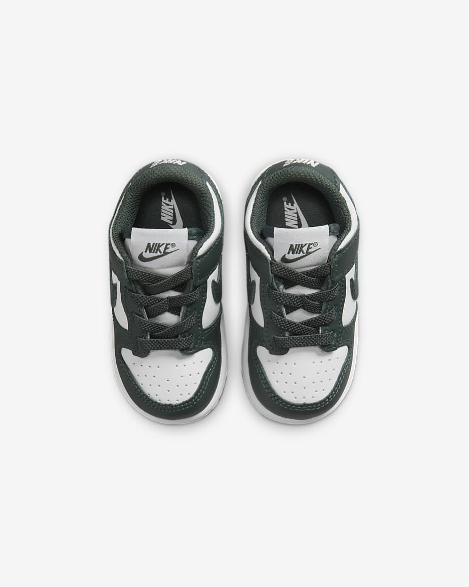 รองเท้าทารก/เด็กวัยหัดเดิน Nike Dunk Low - ขาว/ขาว/Vintage Green