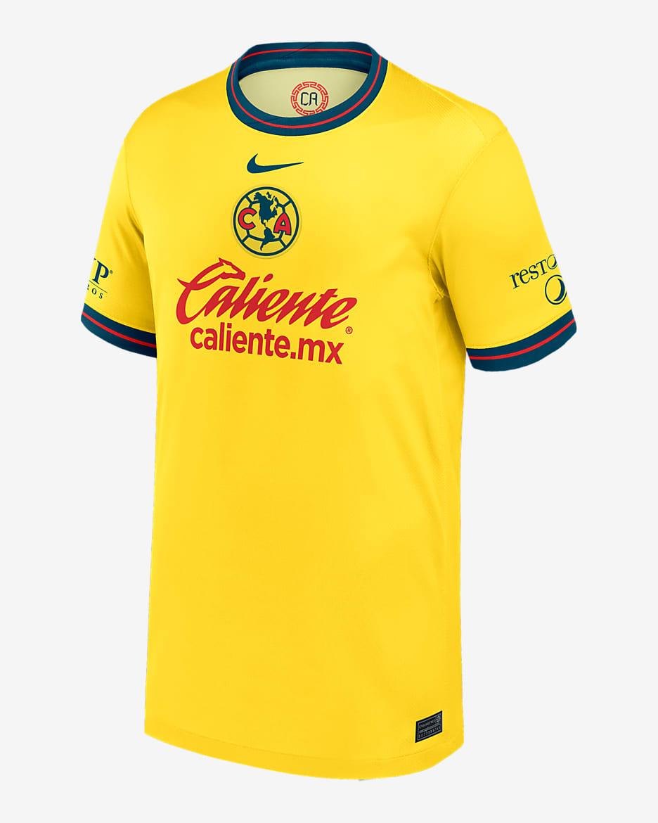 Henry Martín Club America 2024/25 Stadium Home Bid Kids' Nike Dri-FIT Soccer Jersey - Yellow