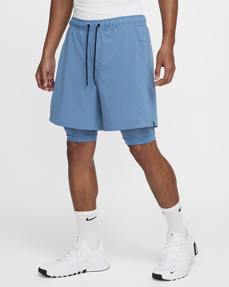 Shorts versátiles Dri-FIT de 18 cm 2 en 1 para hombre Nike Unlimited - Tormenta del Egeo/Tormenta del Egeo/Negro/Tormenta del Egeo