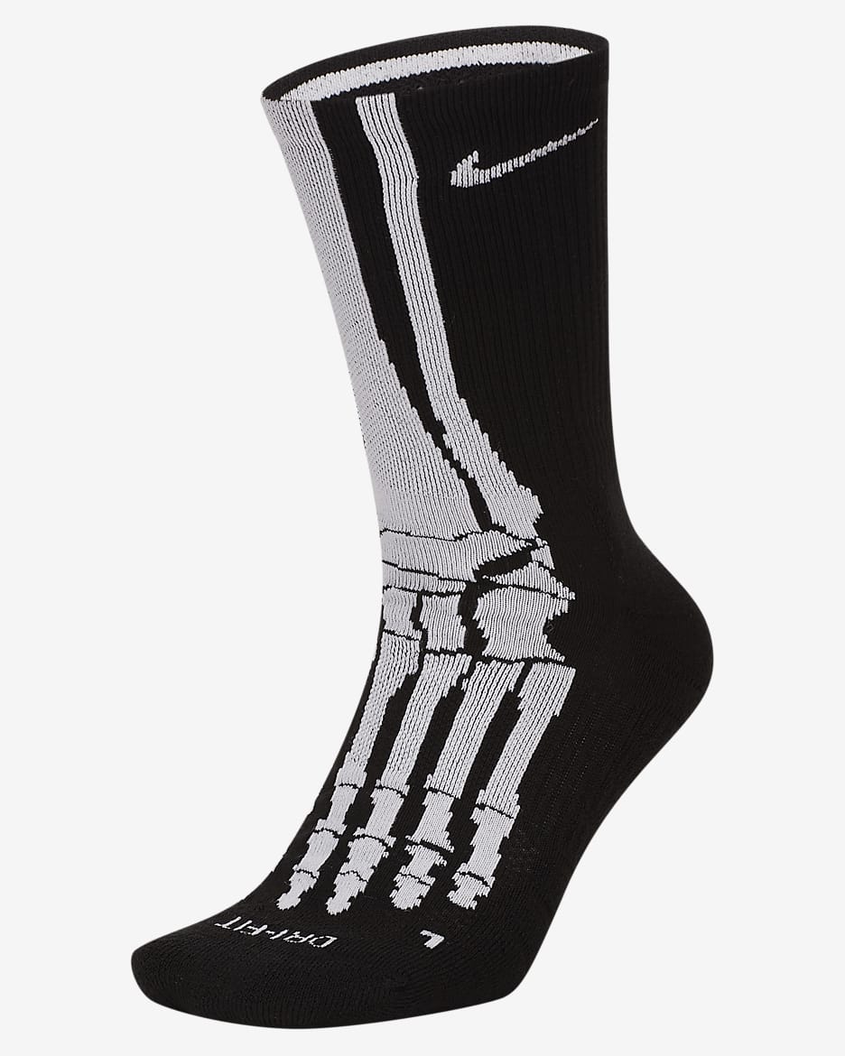 Nike Everyday Plus Skeleton Training Crew Socks - Black/White/White