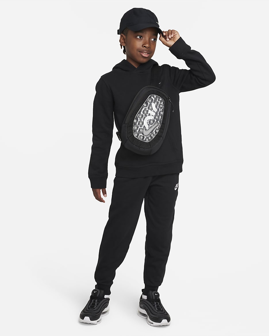 Nike Club Fleece Older Kids' French Terry Joggers - Black/White