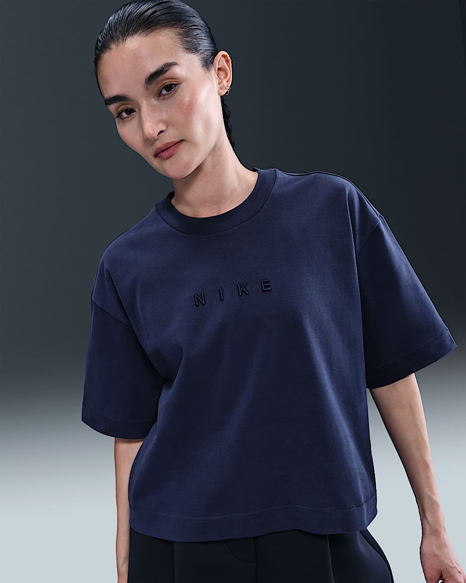 Nike Sportswear Women's Boxy Short-Sleeve T-Shirt - Midnight Navy
