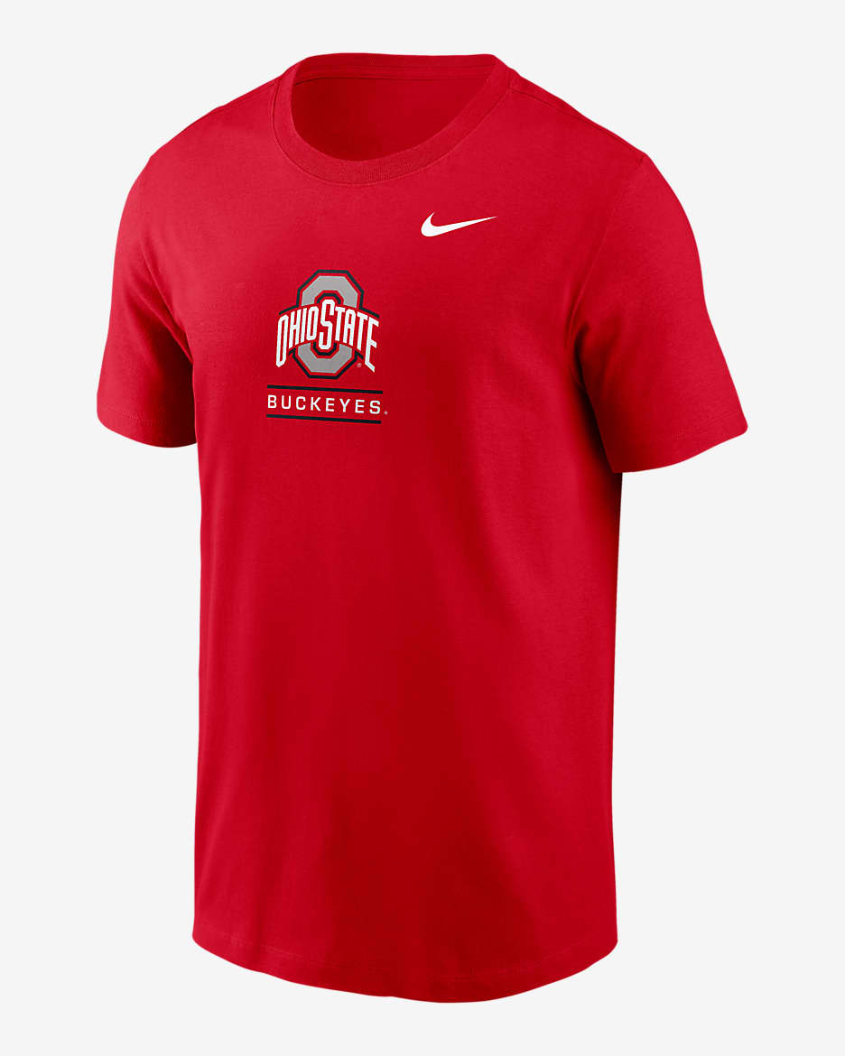 Playera universitaria Nike para hombre Ohio State Buckeyes - Rojo universitario