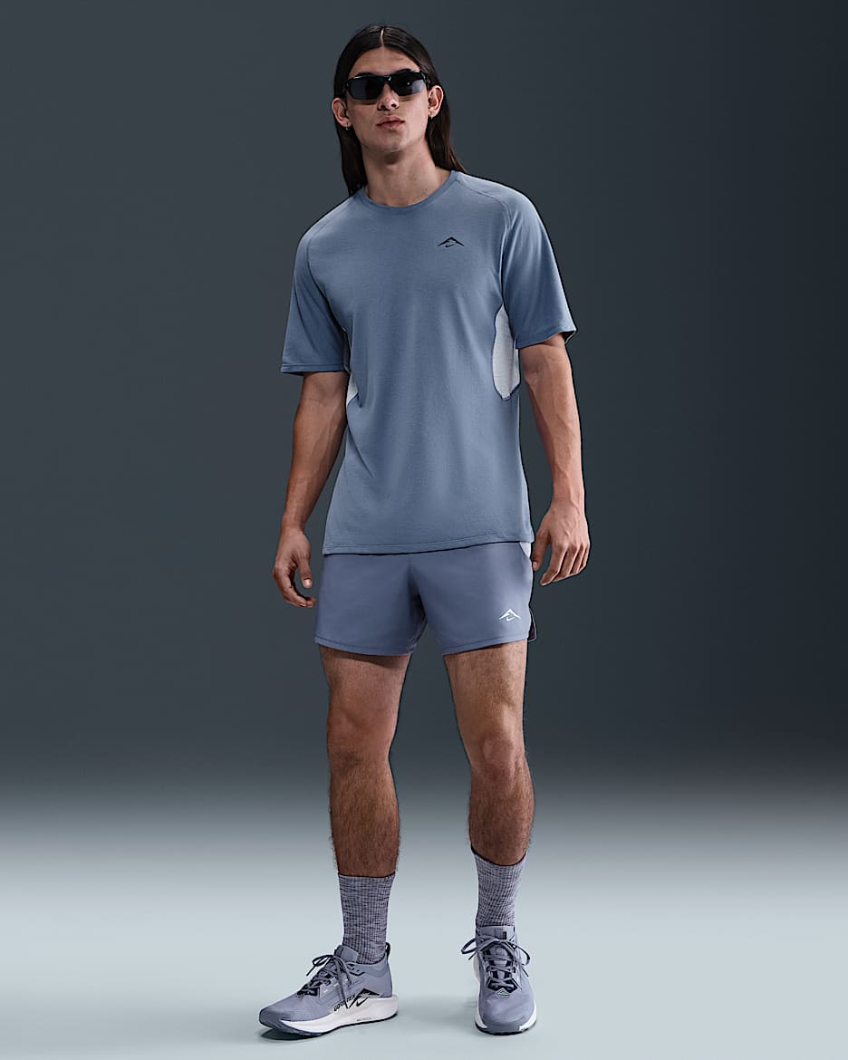 Nike Trail Second Sunrise Men's 12.5cm (approx.) Dri-FIT ADV Brief-Lined Running Shorts - World Indigo/Ghost/Comet Blue/Summit White