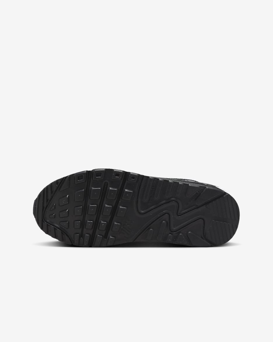 Tenis para niños grandes Nike Air Max 90 - Negro/Negro/Blanco