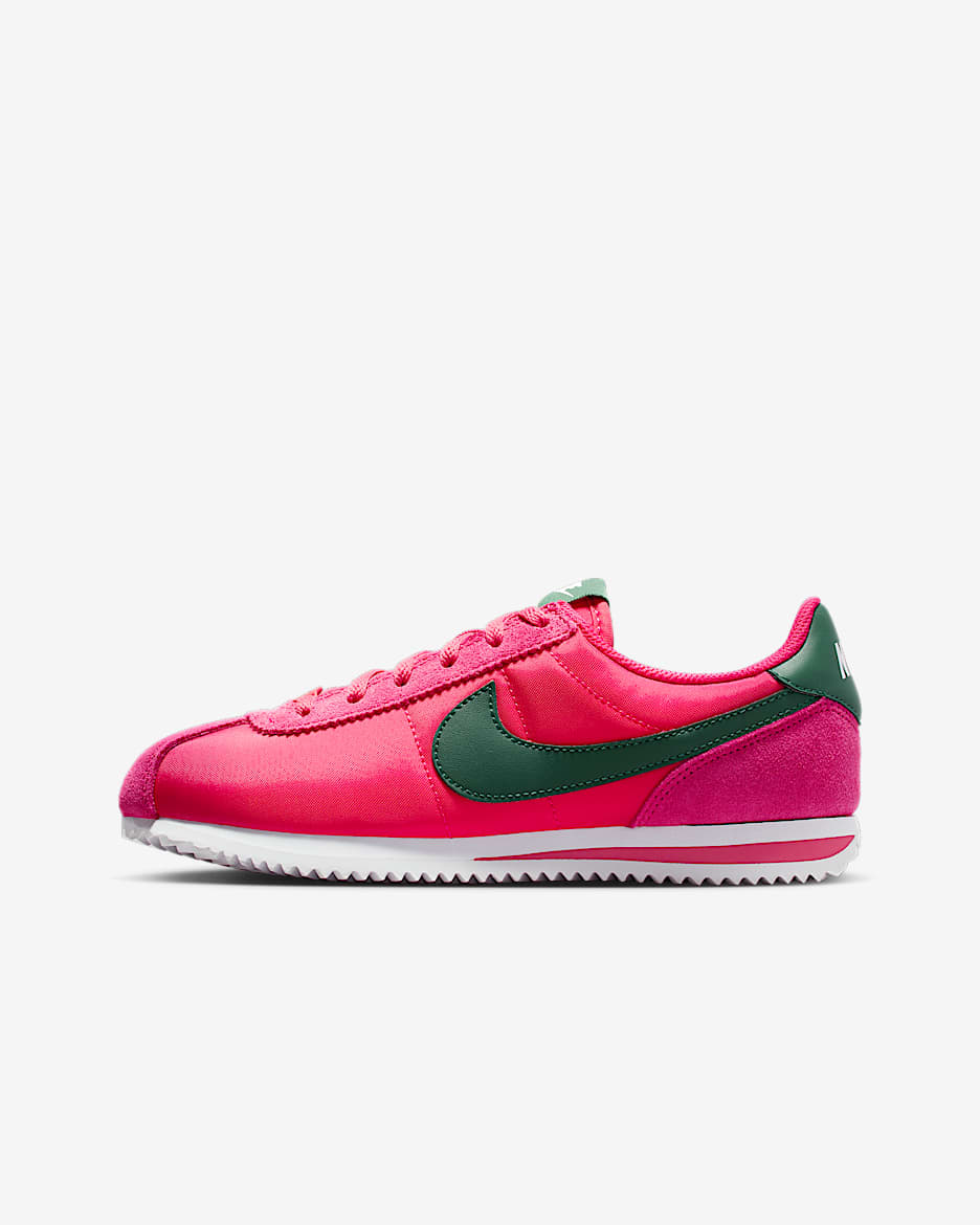 Tenis para niños grandes Nike Cortez Textile - Rosa enérgico/Blanco/Abeto