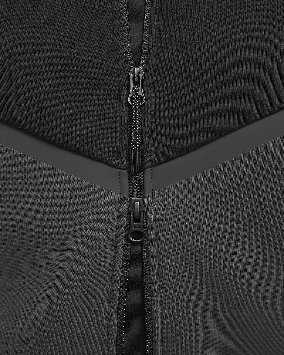 Nike Tech Men's Full-Zip Windrunner Hoodie - Black/Anthracite/Green Strike