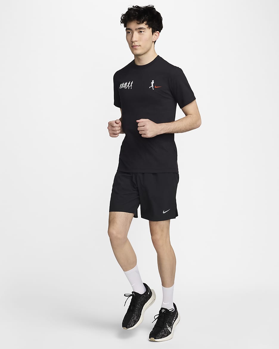 Nike Men's Dri-FIT Running T-Shirt - Black