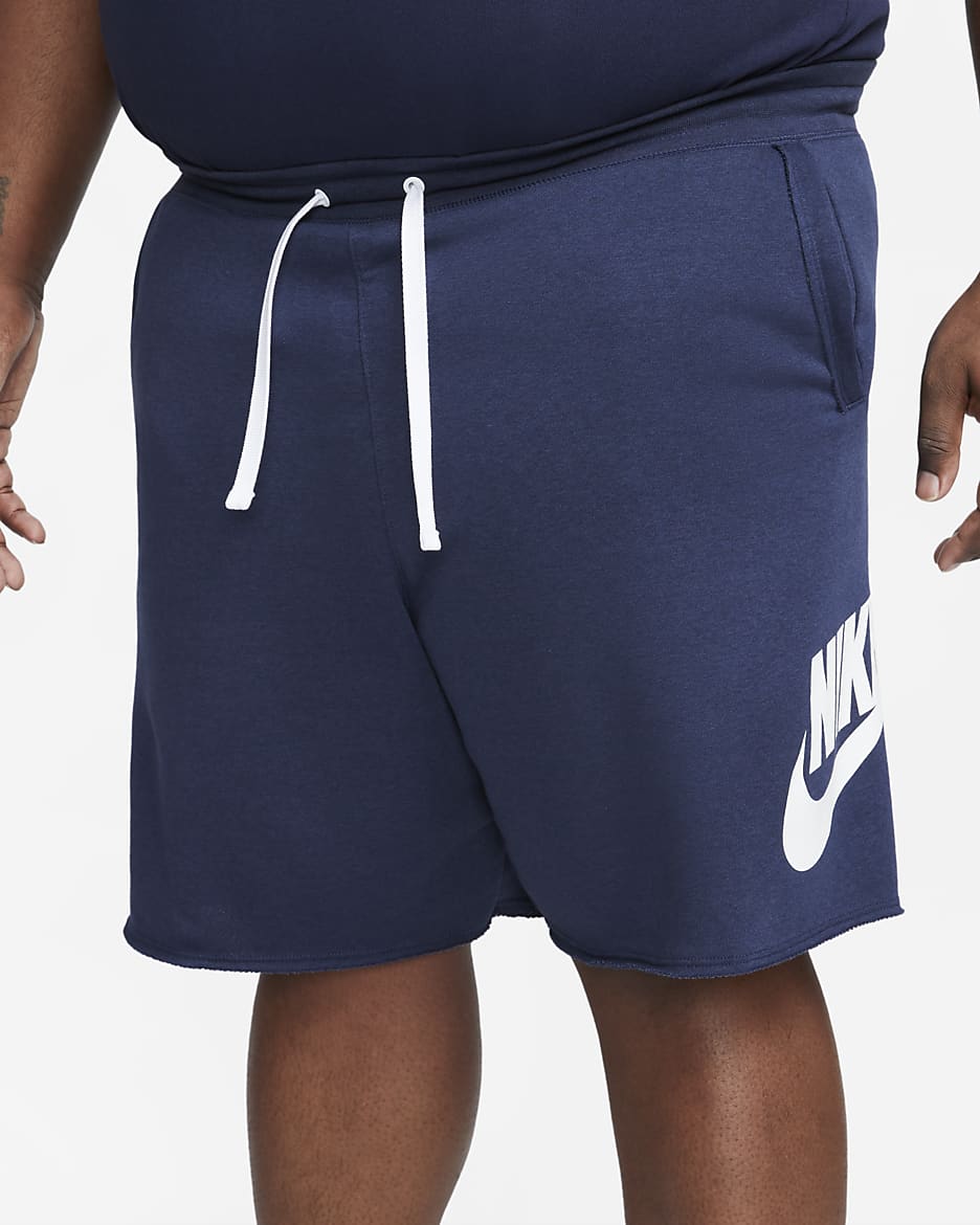 Nike Club Alumni Herrenshorts aus French Terry - Midnight Navy/Weiß/Weiß