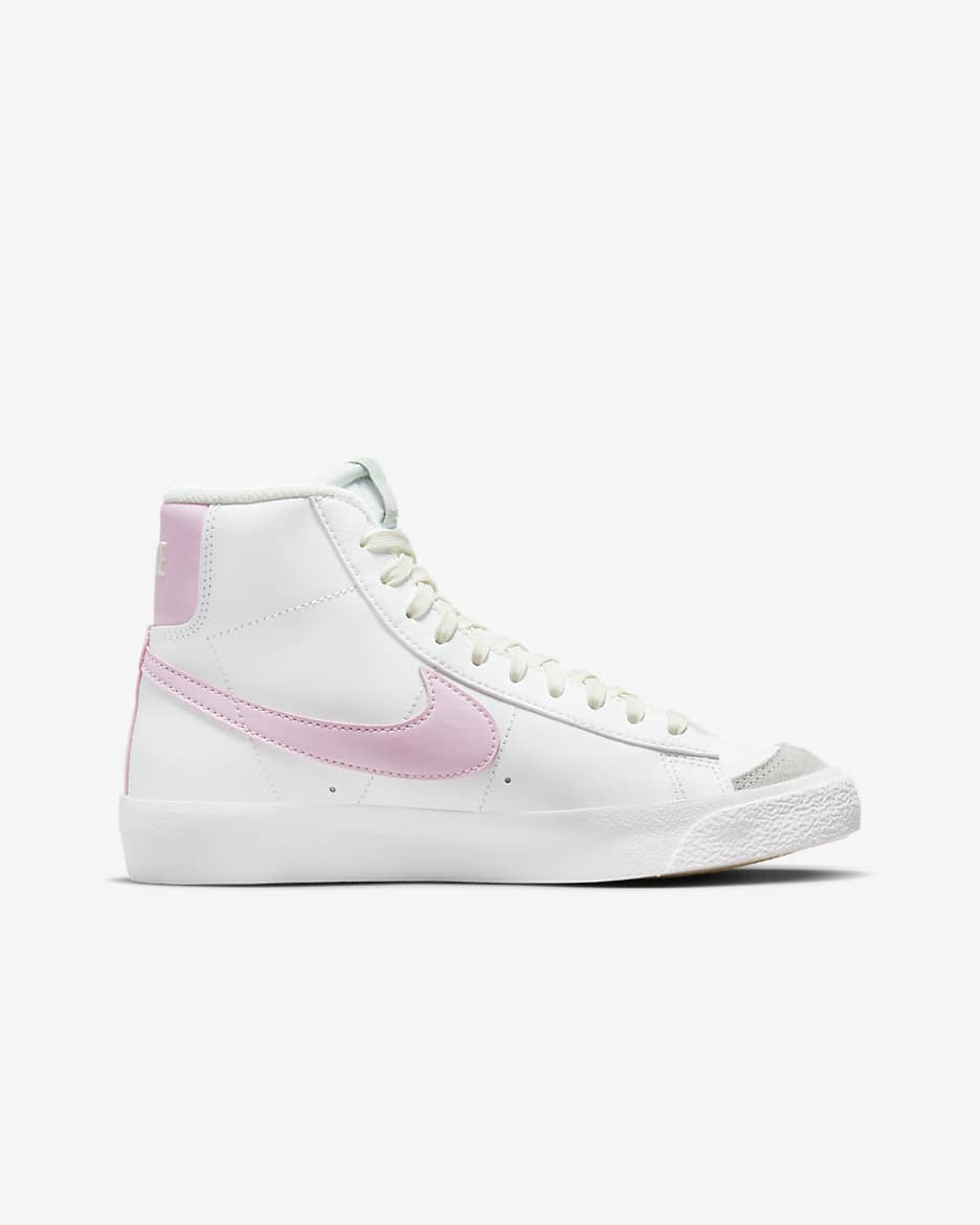 Tenis para niños grandes Nike Blazer Mid '77 - Blanco cumbre/Leche de coco/Pulpa dulce/Espuma rosa