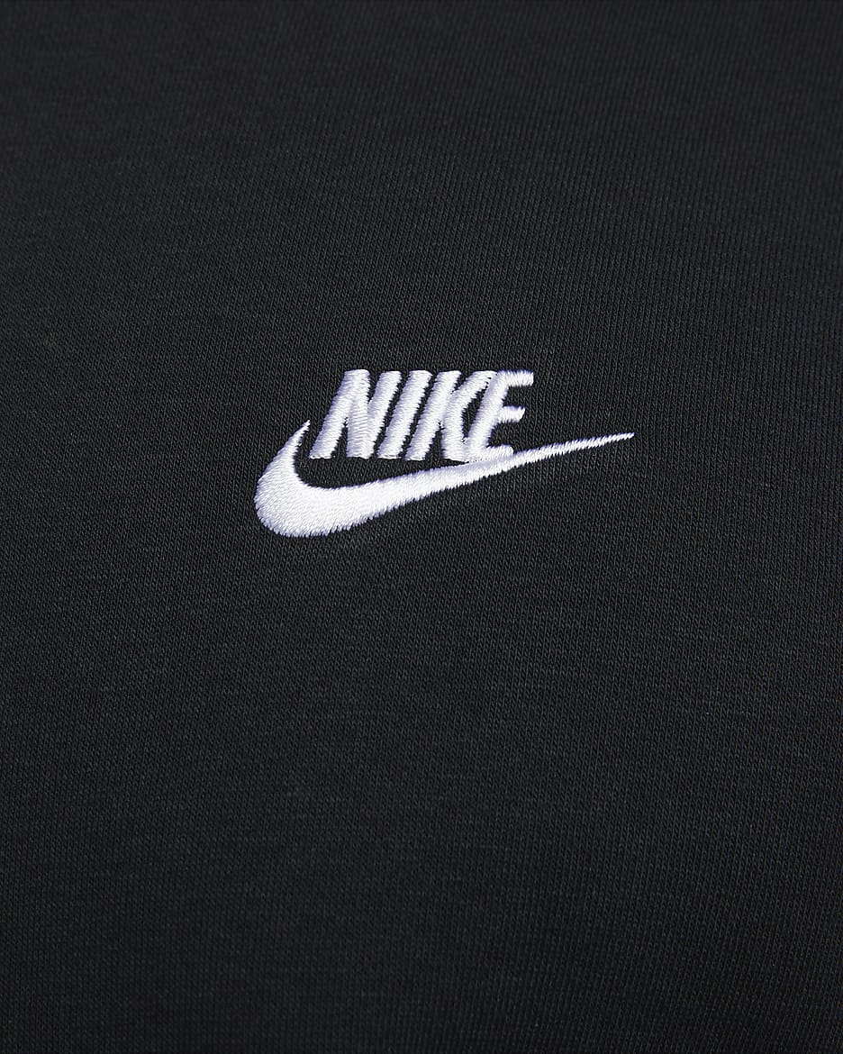 Φούτερ με κουκούλα Nike Sportswear Club Fleece - Μαύρο/Μαύρο/Λευκό