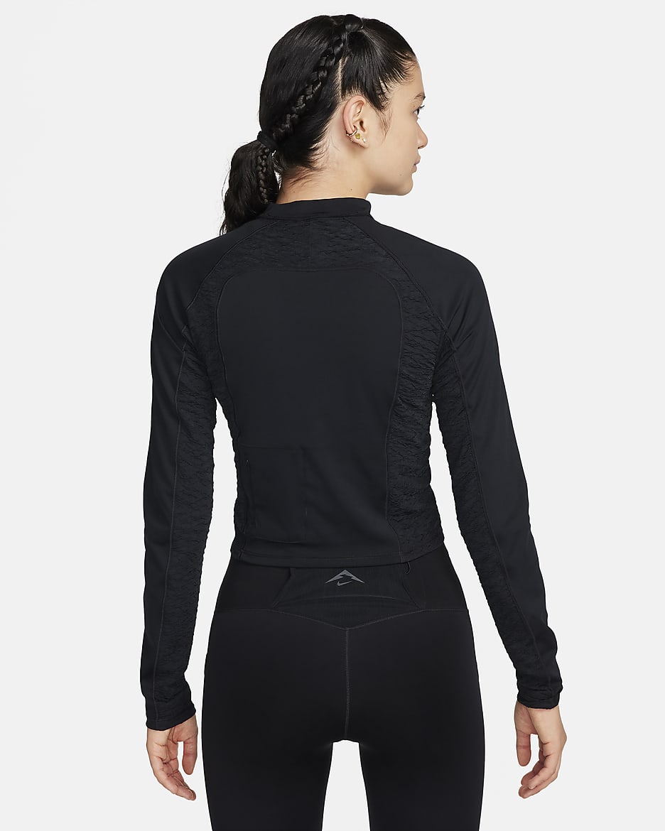 Haut de running à manches longues Nike Trail Dri-FIT pour femme - Noir/Noir/Dark Smoke Grey