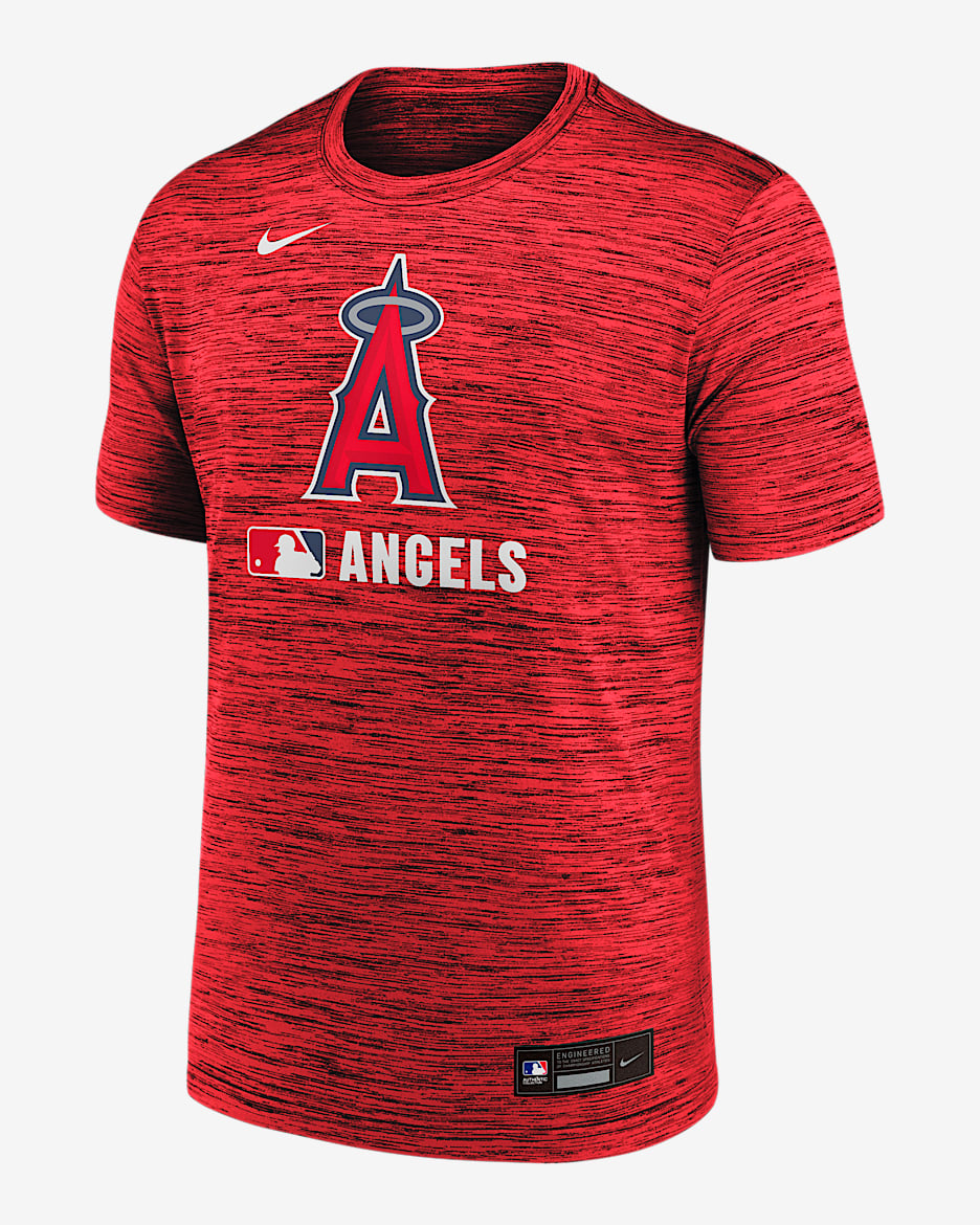 Playera Nike Dri-FIT de la MLB para hombre Los Angeles Angels Authentic Collection Velocity - Rojo