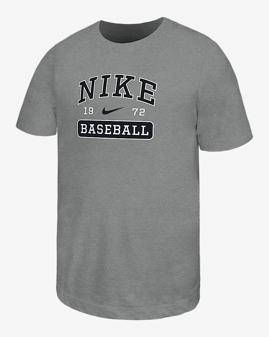 Nike Swoosh Big Kids' Baseball T-Shirt - Dark Grey Heather