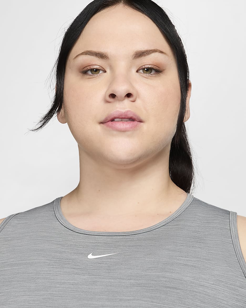 Nike Pro Women's Dri-FIT Cropped Tank Top (Plus Size) - Smoke Grey/Heather/White