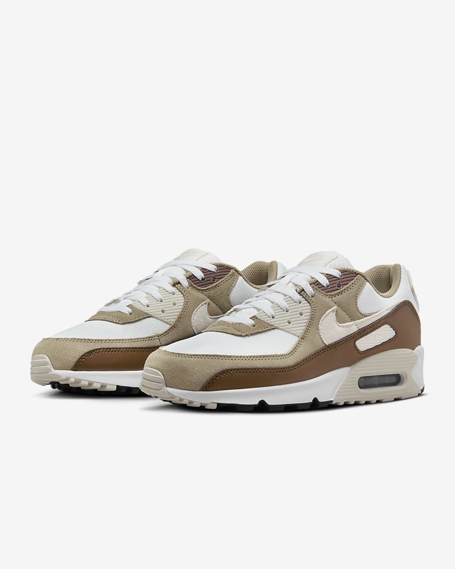 Calzado para hombre Nike Air Max 90 - Blanco cumbre/Caqui/Marrón verdoso claro/Negro