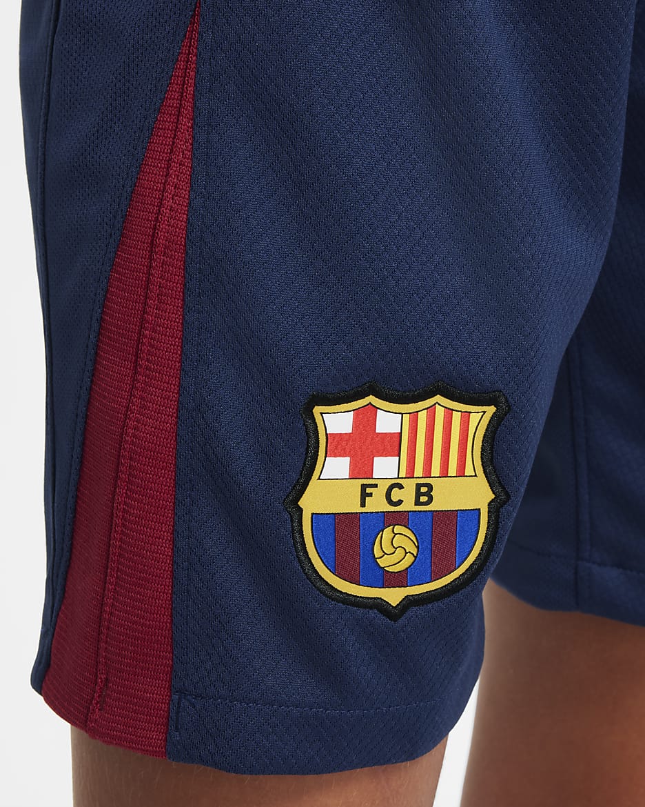 FC Barcelona 2024/25 Stadium Thuis Nike replicavoetbalshorts met Dri-FIT voor kids - Midnight Navy/Noble Red/Deep Royal Blue/Club Gold