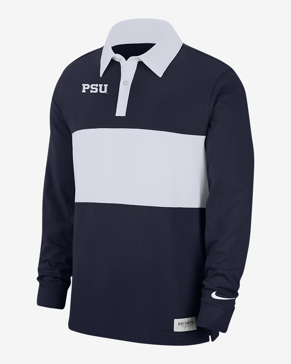 Nike College (Penn State) Long-Sleeve Striped Polo - College Navy/White