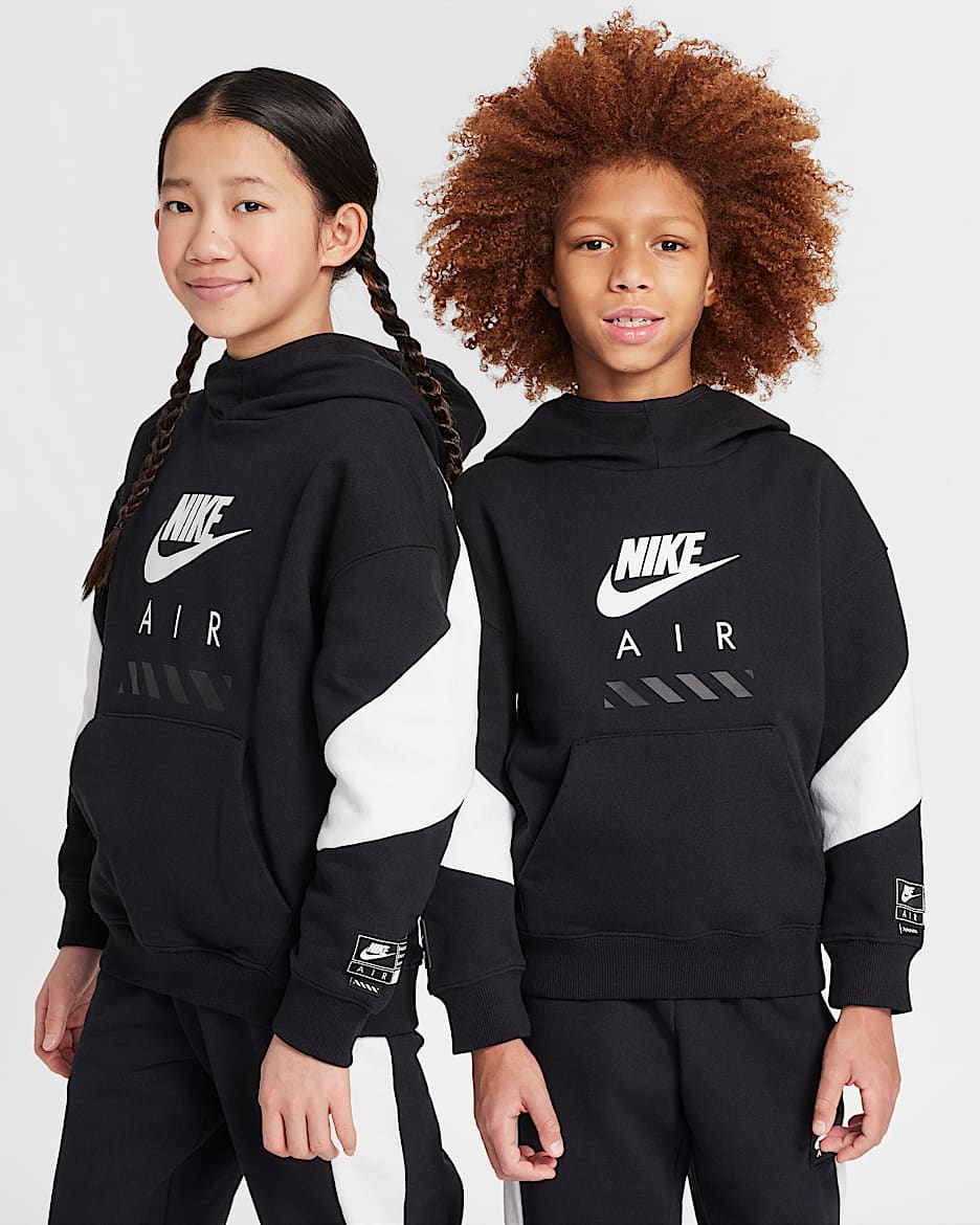 Nike Air Sudadera con capucha de tejido Fleece - Niño/a - Negro/Blanco/Blanco