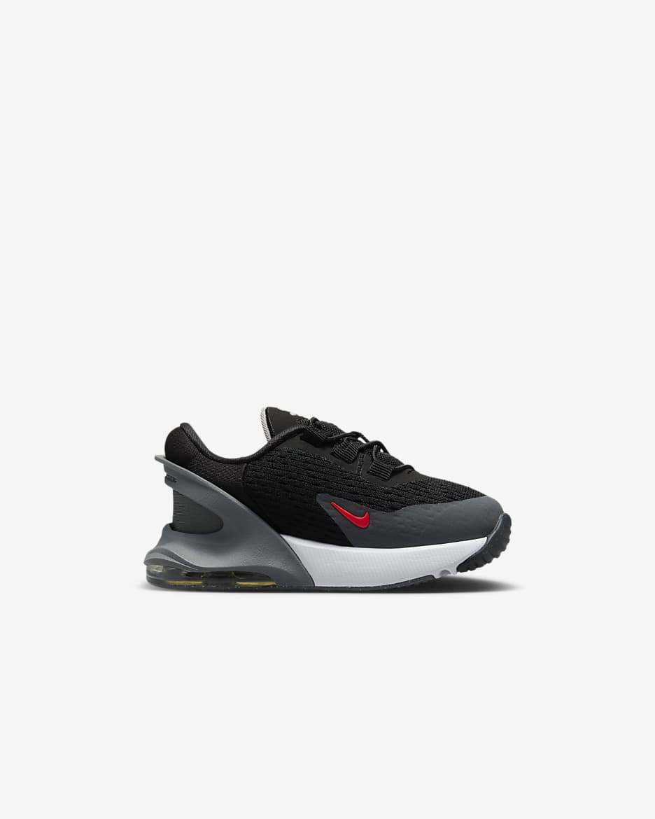 Nike Air Max 270 GO sko som er enkel å ta av og på til sped-/småbarn - Svart/Smoke Grey/Anthracite/Bright Crimson