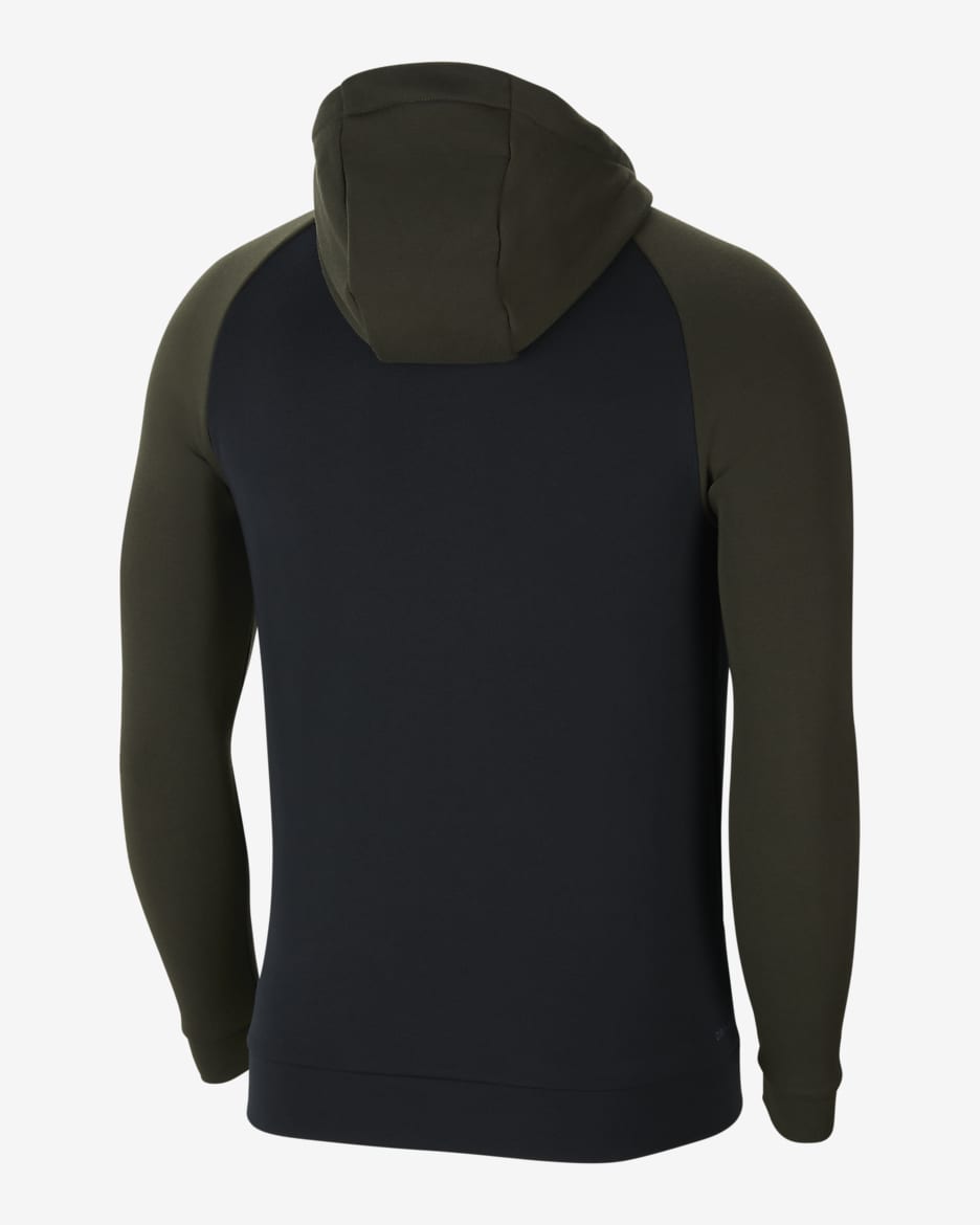 ナイキ Dri-FIT メンズ フルジップ フリース トレーニングパーカー - ブラック/セコイア/エレクトリックグリーン/ハバネロレッド