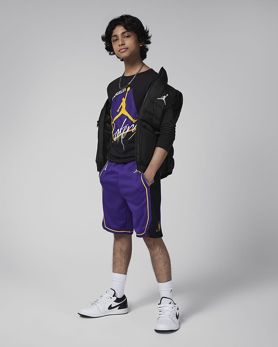 Shorts da basket Los Angeles Lakers Statement Edition Jordan NBA Swingman – Ragazzi - Field Purple