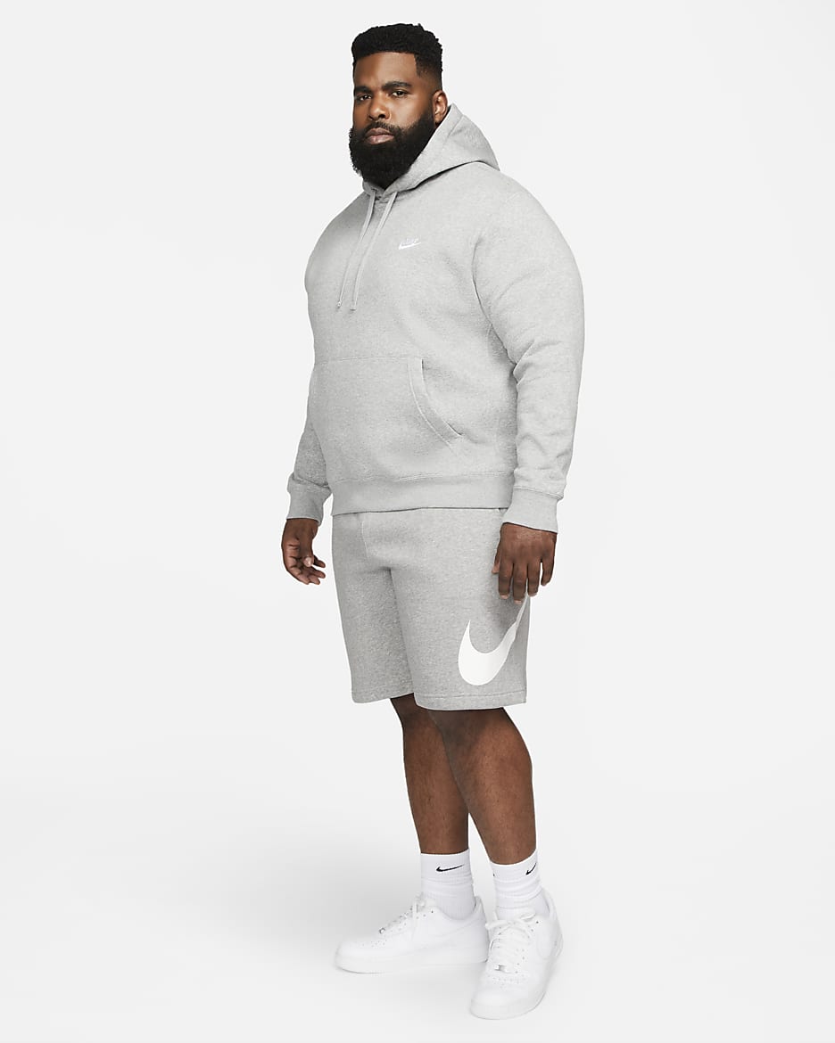 Nike Sportswear Club mønstret shorts til herre - Dark Grey Heather/Hvit/Hvit