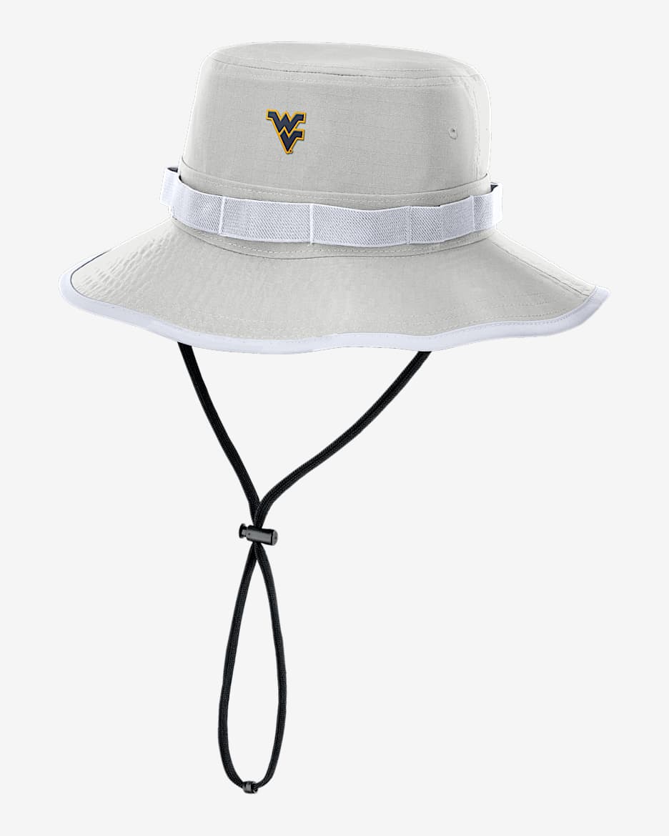 West Virginia Sideline Apex Gameday Boonie Men's Nike Dri-FIT College Bucket Hat - Grey