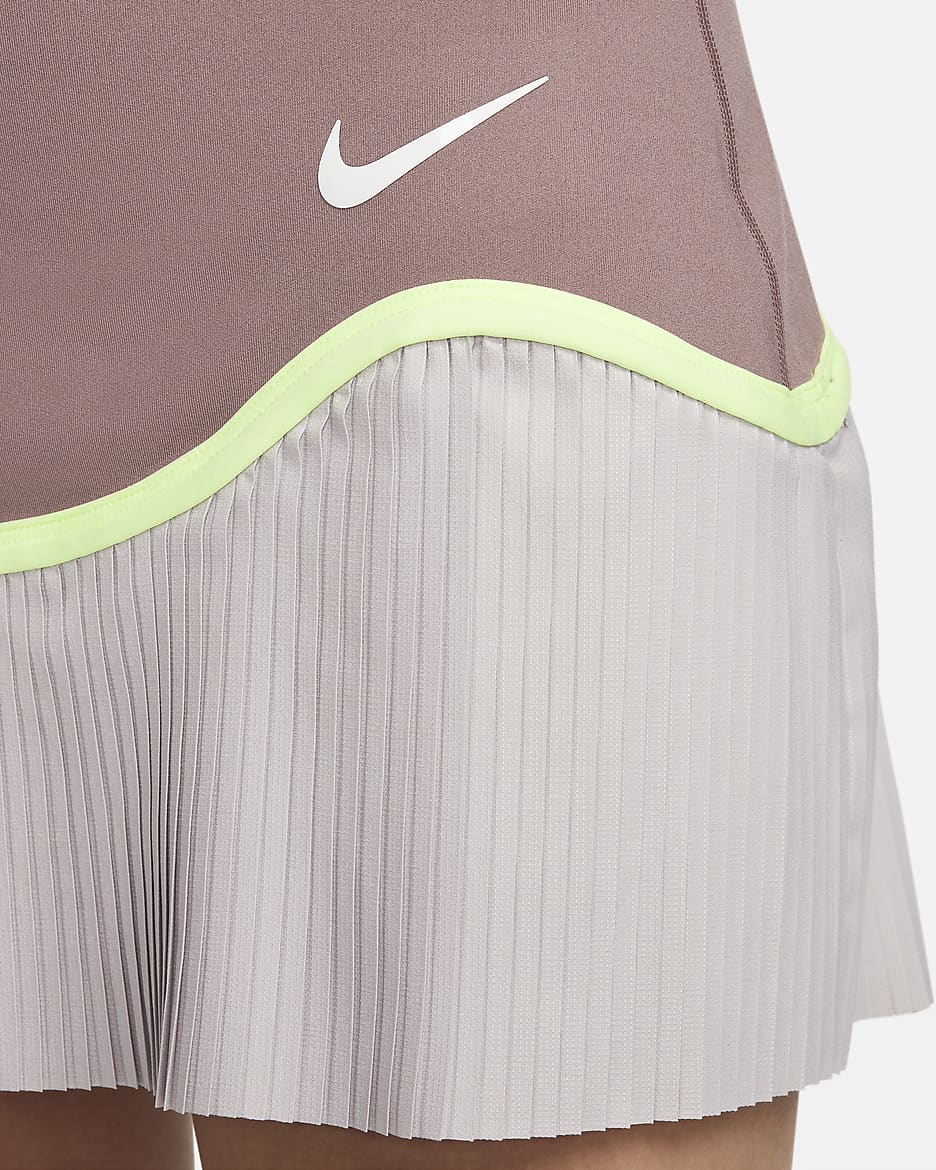 Nike Advantage Women's Dri-FIT Tennis Skirt - Smokey Mauve/Platinum Violet/White