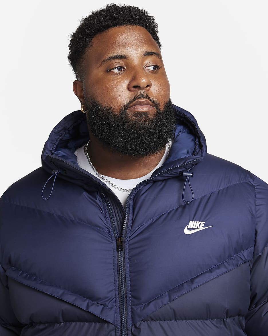 Doudoune à capuche Storm-FIT Nike Windrunner PrimaLoft® pour homme - Midnight Navy/Obsidian/Sail