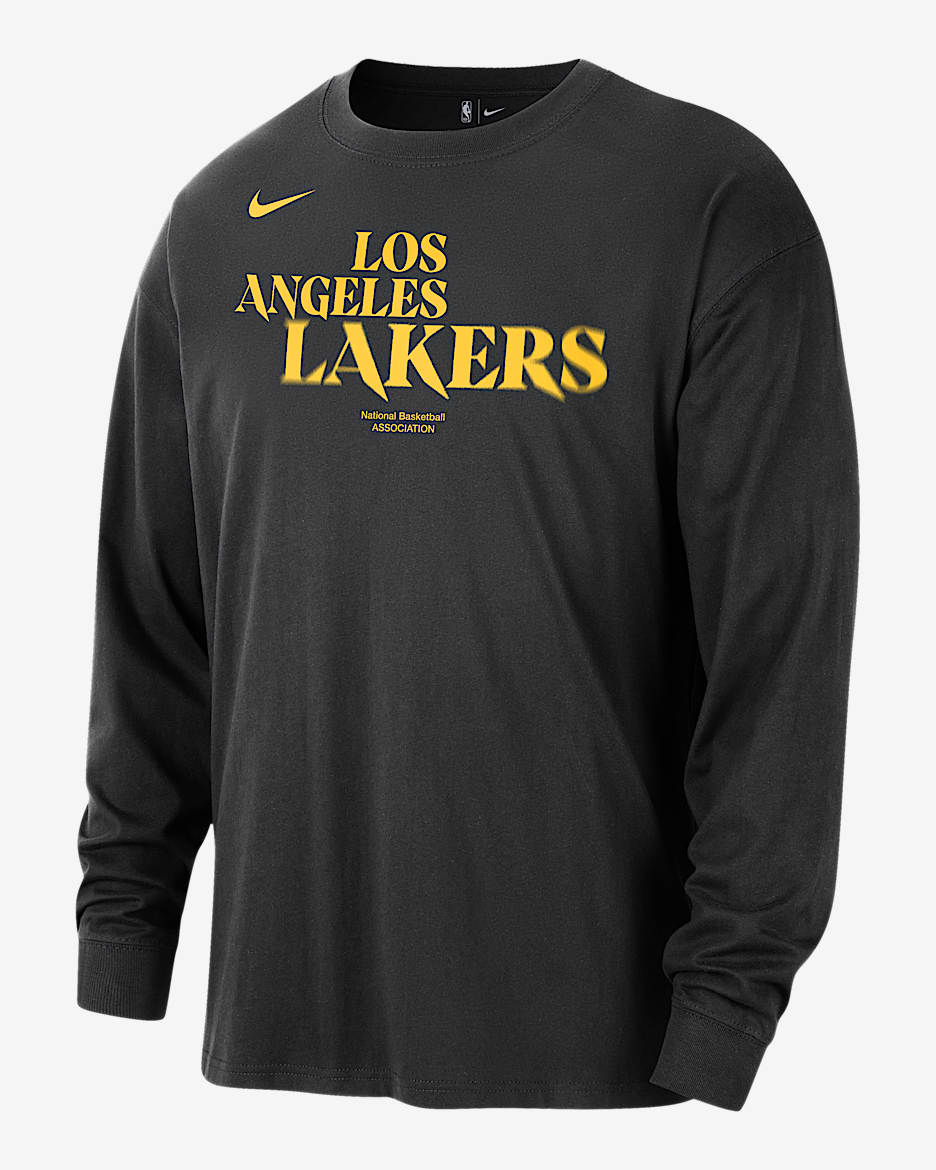 ロサンゼルス レイカーズ コートサイド メンズ ナイキ NBA ロングスリーブ Tシャツ - ブラック