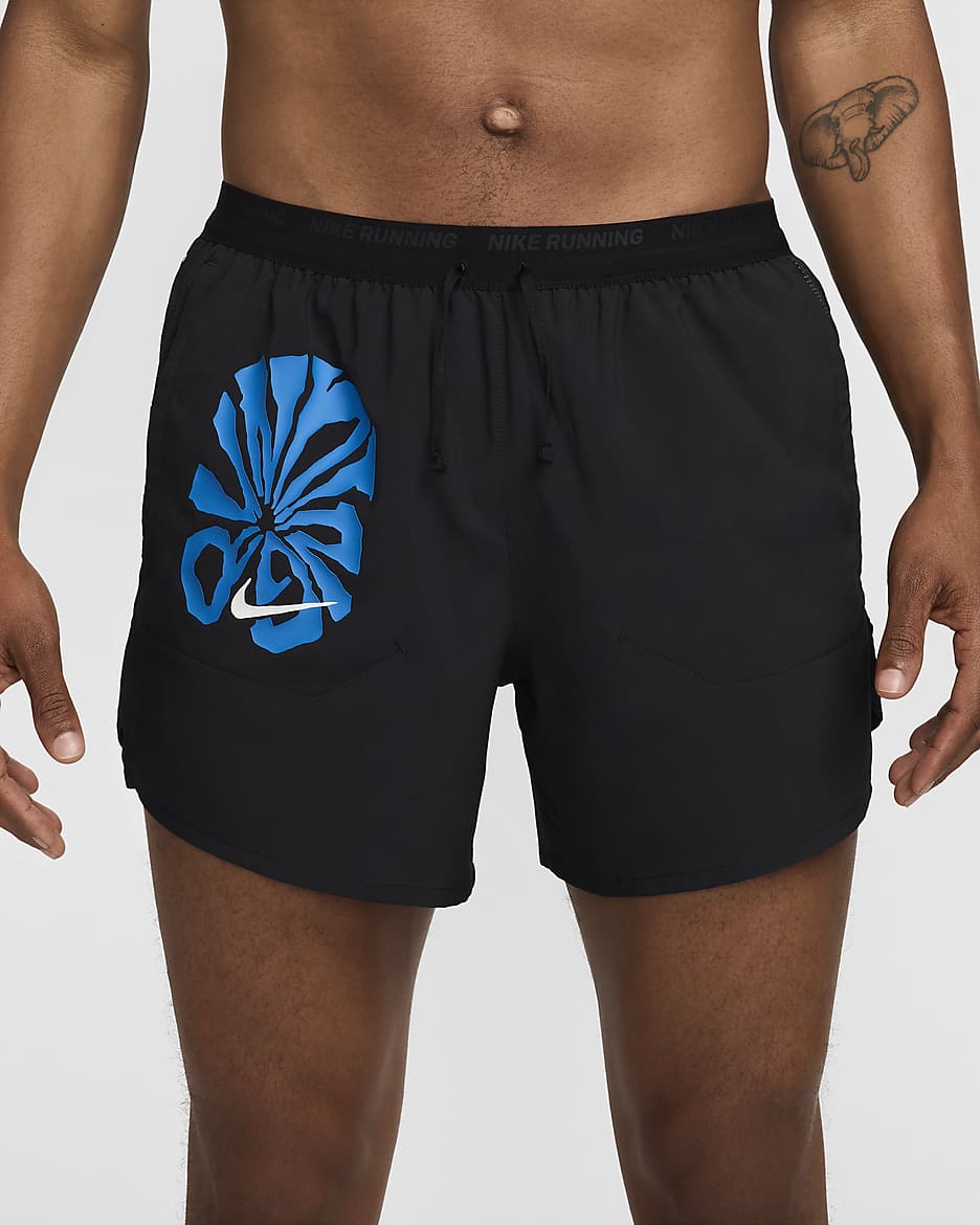 Nike Stride Run Energy Men's Dri-FIT 5" Brief-Lined Running Shorts - Black/Black/Light Photo Blue